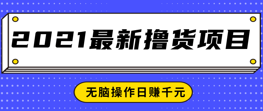 2021最新撸货项目,一部手机即可实现无脑操作轻松日赚千元-则成副业项目资源站