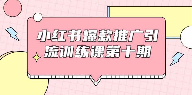 小红书爆款推广引流训练课第十期,手把手带你玩转小红书,轻松月入过万-则成副业项目资源站