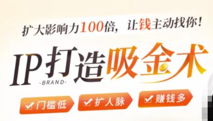 IP打造吸金术:0基础0资源,也能扩大影响力100倍,让钱主动找你!-则成副业项目资源站