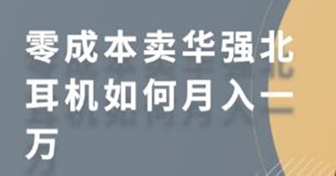 零成本卖华强北耳机如何月入10000+，教你在小红书上卖华强北耳机-则成副业项目资源站