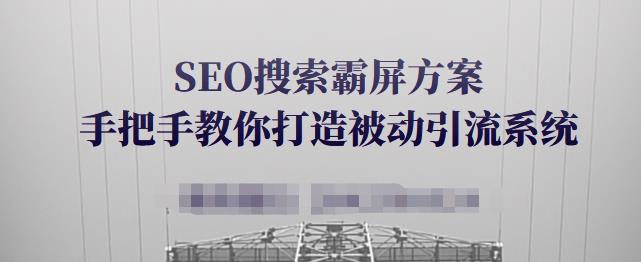 SEO搜索霸屏方案，手把手教你打造被动引流系统【视频课程】-则成副业项目资源站