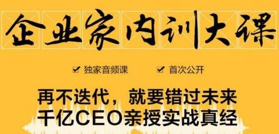 企业家内训大课,未来企业必学经验,价值1299元-则成副业项目资源站