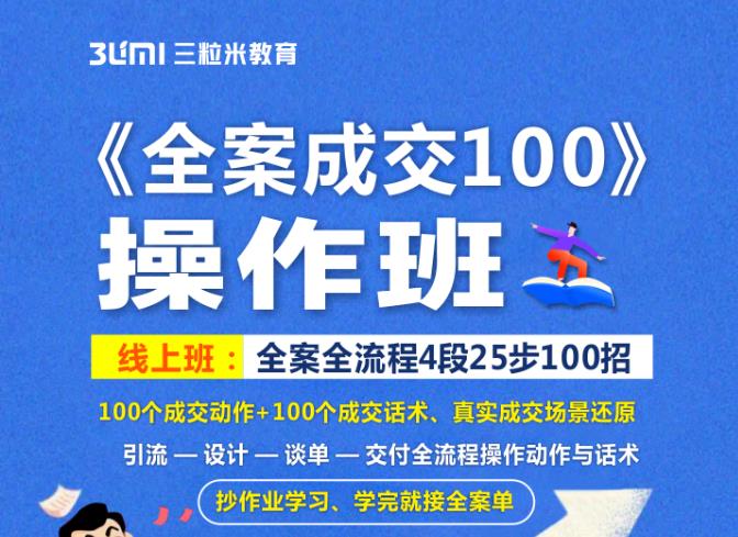 《全案成交100》全案全流程4段25步100招，操作班-则成副业项目资源站