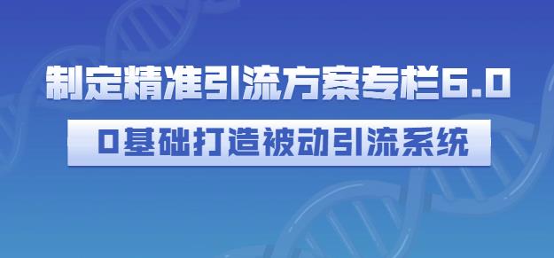 制定精准引流方案专栏6.0,0基础打造被动引流系统-则成副业项目资源站