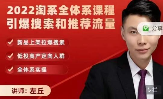 2022淘系全体系课程引爆搜索和推荐流量,新品上架拉爆搜索-则成副业项目资源站