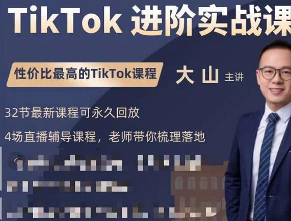 大山老师TikTok进阶实战课：账号详解，流量运营，实战变现，助力你成功出海-则成副业项目资源站
