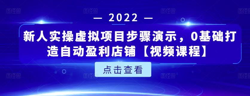 新人实操虚拟项目步骤演示,0基础打造自动盈利店铺【视频课程】-则成副业项目资源站