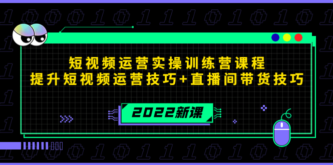 2022短视频运营实操训练营课程，提升短视频运营技巧+直播间带货技巧-则成副业项目资源站