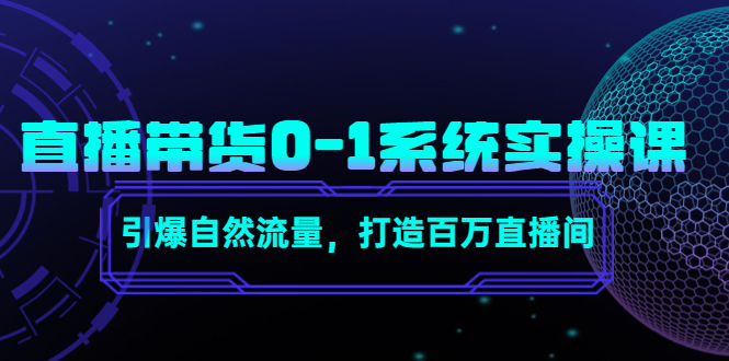 直播带货0-1系统实操课，引爆自然流量，打造百万直播间-则成副业项目资源站