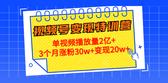 21天视频号变现特训营：单视频播放量2亿+3个月涨粉30w+变现20w+（第14期）-则成副业项目资源站