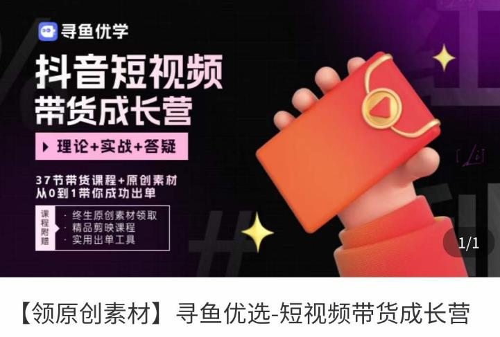 短视频带货成长营，​抖音短视频出单攻略，吃透账号运营的奥秘，轻松带货-则成副业项目资源站