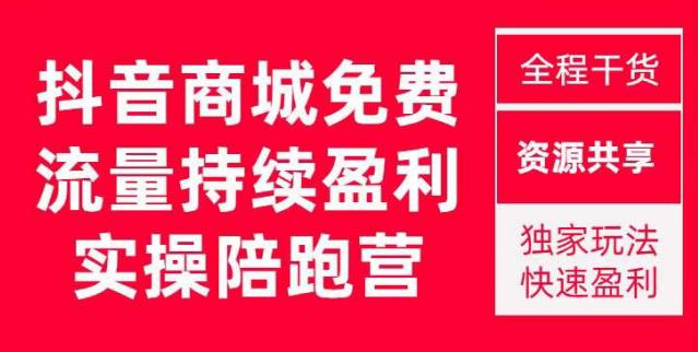 抖音商城搜索持续盈利陪跑成长营，抖音商城搜索从0-1、从1到10的全面解决方案-则成副业项目资源站