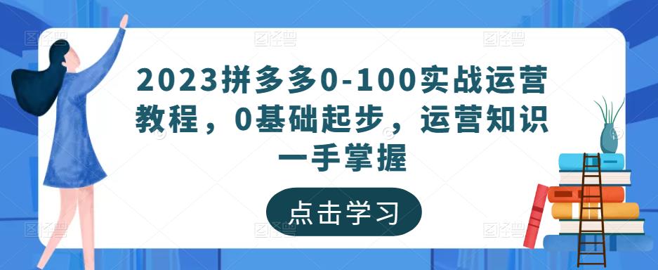 2023拼多多0-100实战运营教程,0基础起步,运营知识一手掌握-则成副业项目资源站