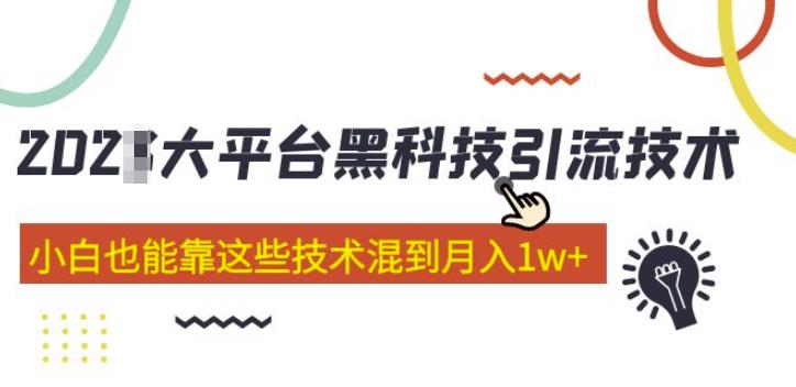 大平台黑科技引流技术,小白也能靠这些技术混到月入1w+(2022年的课程)-则成副业项目资源站
