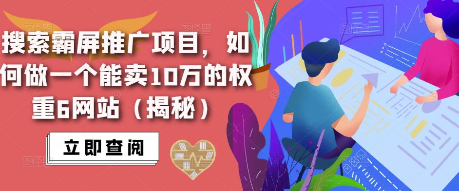 搜索霸屏推广项目,如何做一个能卖10万的权重6网站(揭秘)-则成副业项目资源站