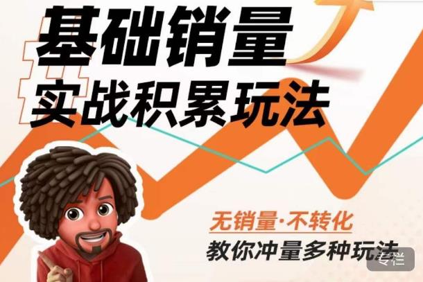 内功丨淘系基础销量实战积累玩法，无销量·不转化，教你冲量多种玩法-则成副业项目资源站