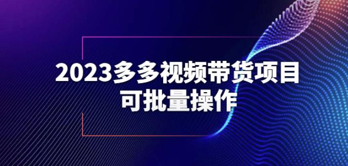 2023多多视频带货项目，可批量操作【保姆级教学】【揭秘】-则成副业项目资源站