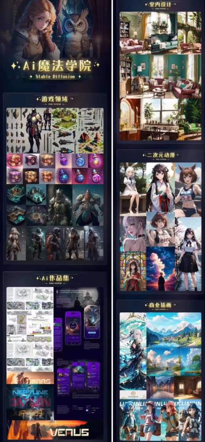Ai魔法绘画 Stable Diffusion专业课高效辅助Ui/运营作品集0到精通系统课-则成副业项目资源站