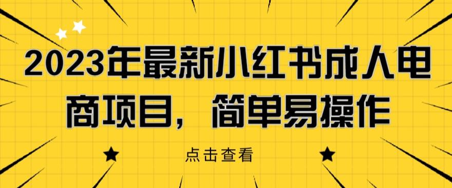2023年最新小红书成人电商项目，简单易操作【详细教程】【揭秘】-则成副业项目资源站