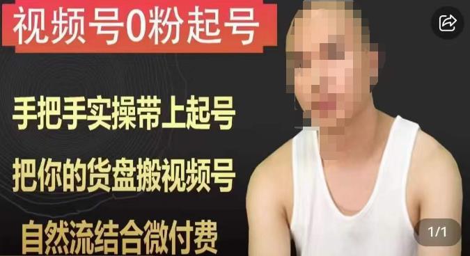 天诺老吴视频号0粉起号课程,手把手实操带上起号,把你的货盘搬视频号,自然流结合微付费-则成副业项目资源站