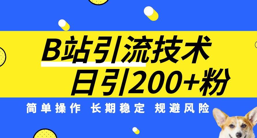 B站引流技术：每天引流200精准粉，简单操作，长期稳定，规避风险-则成副业项目资源站