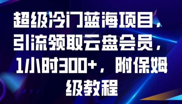 超级冷门蓝海项目,引流领取云盘会员,1小时300+,附保姆级教程-则成副业项目资源站