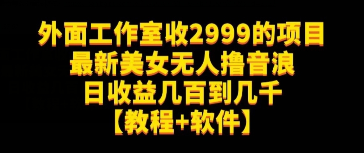 外面工作室收2999的项目最新美女无人撸音浪日收益几百到几千【教程+软件】(仅揭秘)-则成副业项目资源站