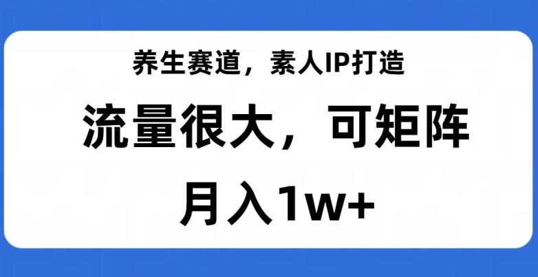 养生赛道，素人IP打造，流量很大，可矩阵，月入1w+【揭秘】-则成副业项目资源站