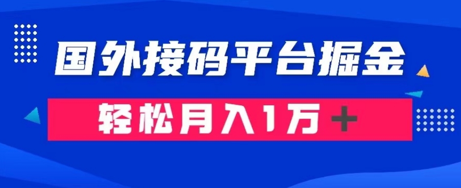 通过国外接码平台掘金：成本1.3，利润10＋，轻松月入1万＋【揭秘】-则成副业项目资源站
