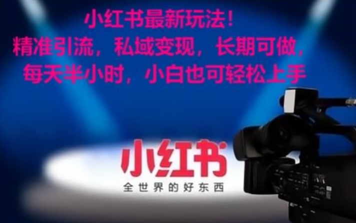 小红书最新玩法!精准引流,私域变现,长期可做,每天半小时,小白也可轻松上手【揭秘】-则成副业项目资源站