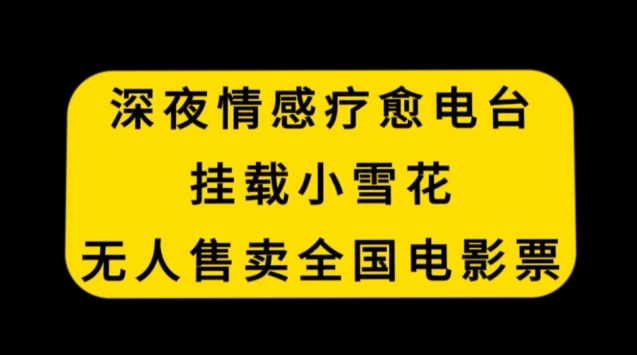 深夜情感疗愈电台,挂载小雪花,无人售卖全国电影票【揭秘】-则成副业项目资源站