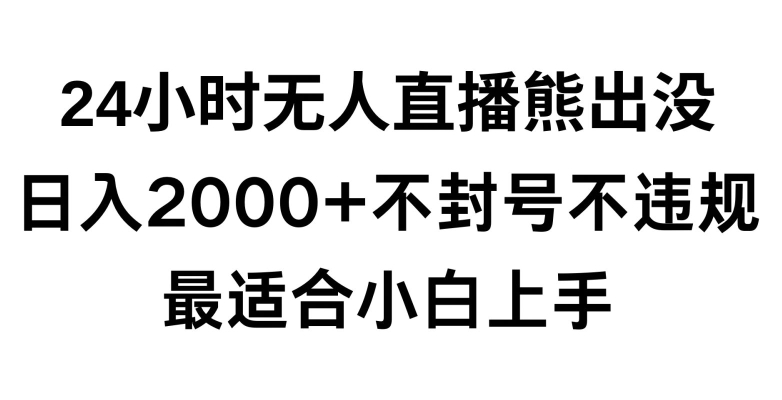 快手24小时无人直播熊出没，不封直播间，不违规，日入2000+，最适合小白上手，保姆式教学【揭秘】-则成副业项目资源站