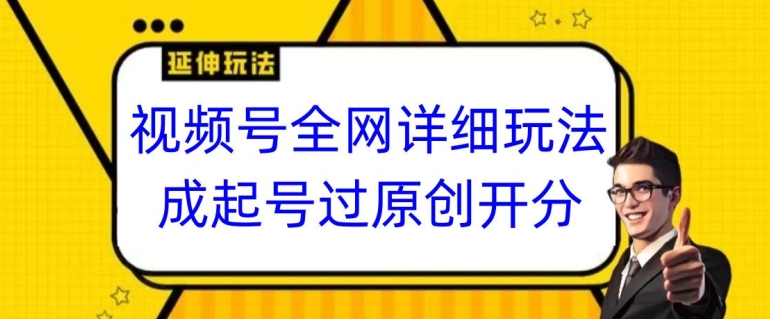 视频号全网最详细玩法,起号过原创开分成,单号日入300+【揭秘】-则成副业项目资源站