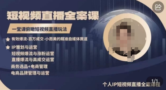 高品质IP短视频直播全案课程，一堂课俯瞰短视频直播玩法-则成副业项目资源站