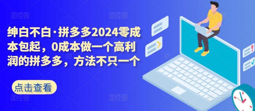 拼多多2024零成本包起,0成本做一个高利润的拼多多,方法不只一个-则成副业项目资源站
