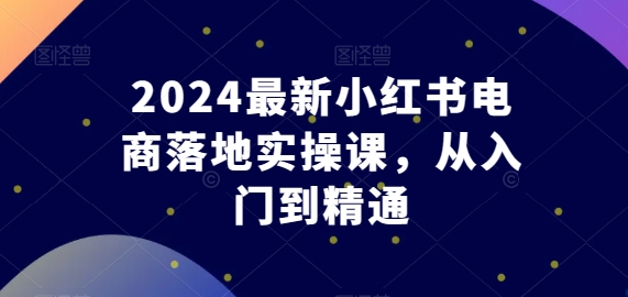 2024最新小红书电商落地实操课，从入门到精通-则成副业项目资源站