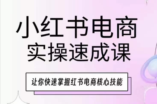 小红书电商实操速成课,让你快速掌握红书电商核心技能-则成副业项目资源站