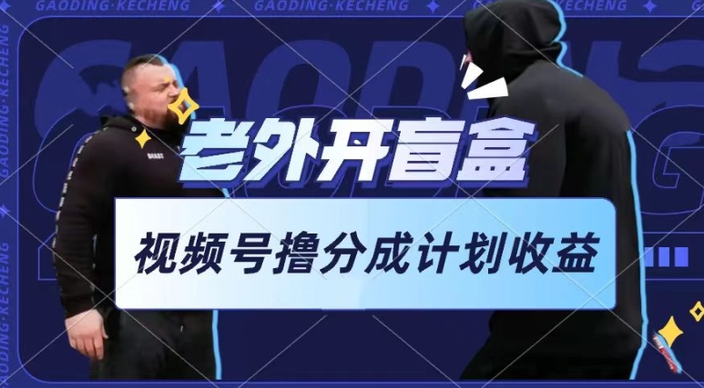 老外开盲盒视频，撸视频号分成计划收益，每天只需一小时，新手小白轻松上手【揭秘】-则成副业项目资源站