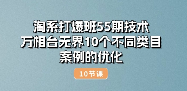 淘系打爆班55期技术:万相台无界10个不同类目案例的优化(10节)-则成副业项目资源站
