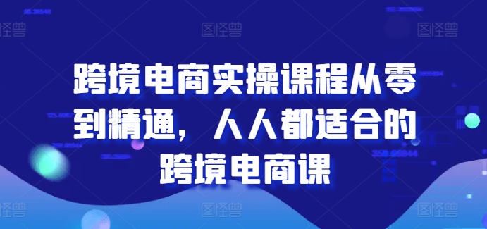 跨境电商实操课程从零到精通,人人都适合的跨境电商课-则成副业项目资源站