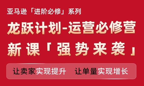 亚马逊进阶必修系列,龙跃计划-运营必修营新课,让卖家实现提升 让单量实现增长-则成副业项目资源站