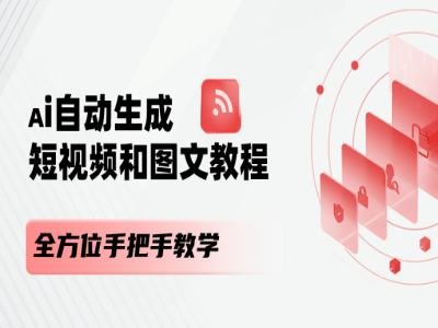 AI自动生成短视频和图文课程,全方位手把手教学-则成副业项目资源站