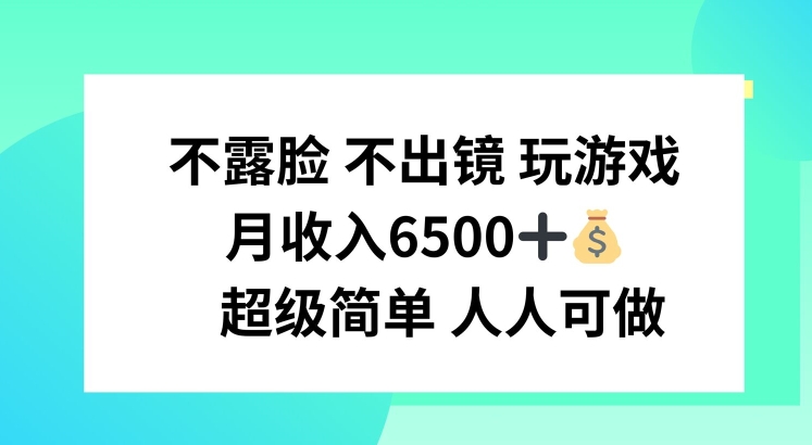 不露脸 不出境 玩游戏，月入6500 超级简单 人人可做【揭秘】-则成副业项目资源站