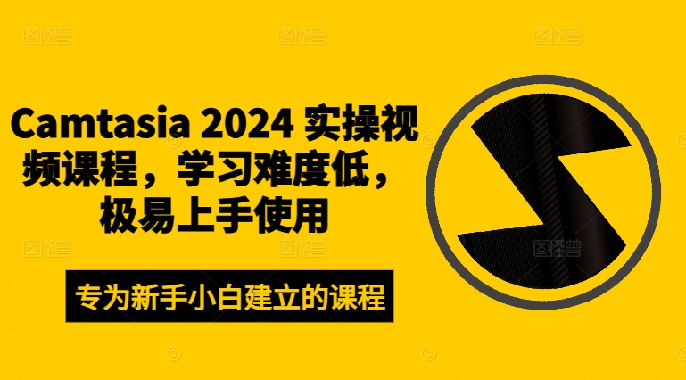 Camtasia 2024 实操视频课程，学习难度低，极易上手使用-则成副业项目资源站