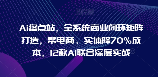 Ai终点站,全系统商业闭环矩阵打造,帮电商、实体降70%成本,12款Ai联合深度实战【0906更新】-则成副业项目资源站