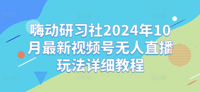 嗨动研习社2024年10月最新视频号无人直播玩法详细教程-则成副业项目资源站