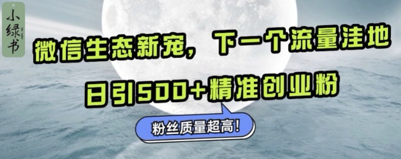 微信生态新宠小绿书：下一个流量洼地，日引500+精准创业粉，粉丝质量超高-则成副业项目资源站