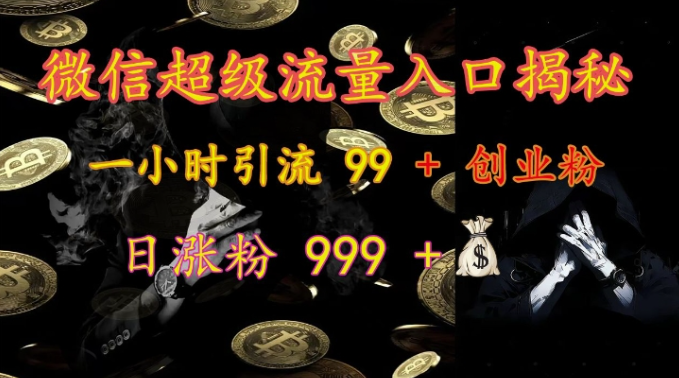 微信超级流量入口揭秘：一小时引流 99 + 创业粉，日涨粉 999 +-则成副业项目资源站