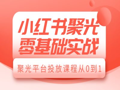 小红书聚光零基础实战,聚光平台投放课程从0到1-则成副业项目资源站