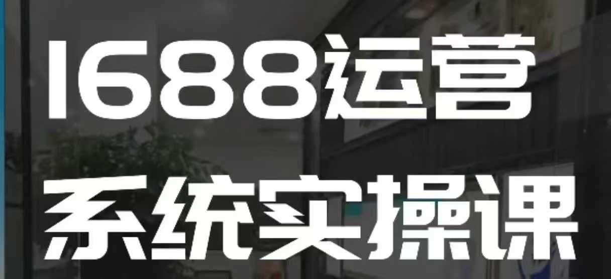 1688高阶运营系统实操课,快速掌握1688店铺运营的核心玩法-则成副业项目资源站